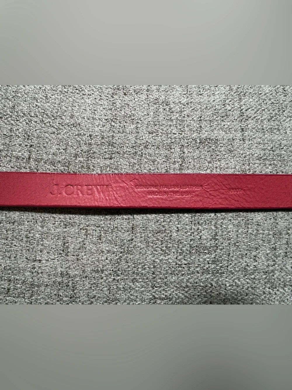 NWOT J Crew Pink Genuine Leather Slim Belt with Gold Buckle - Picture 5 of 5